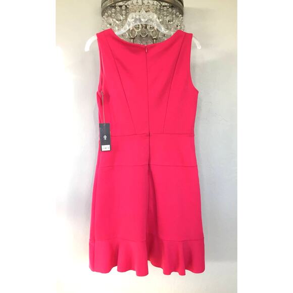 Jennifer Lopez Dress in Electric Pink Ruffle V Neck‎ Sundress Size 8 - Picture 11 of 14